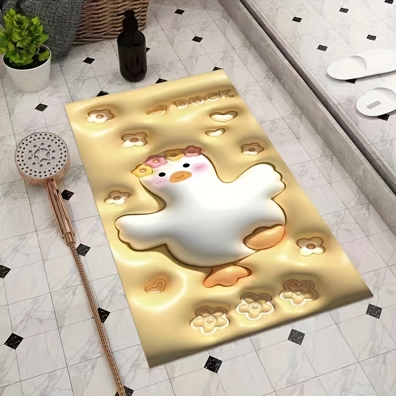 3D Door Mat Cartoon Soft Diatom Mud Absorbent Carpet Bathroom Non