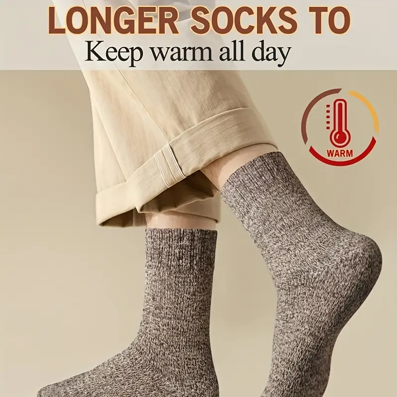 MOSOTECH Chaussettes chaudes pour homme, 5 paires de chaussettes thermiques  épaisses, semelle éponge, chaussettes d'hiver respirantes, chaussettes de  randonnée, cadeaux pour homme, 5 couleurs., 39-45 : : Mode