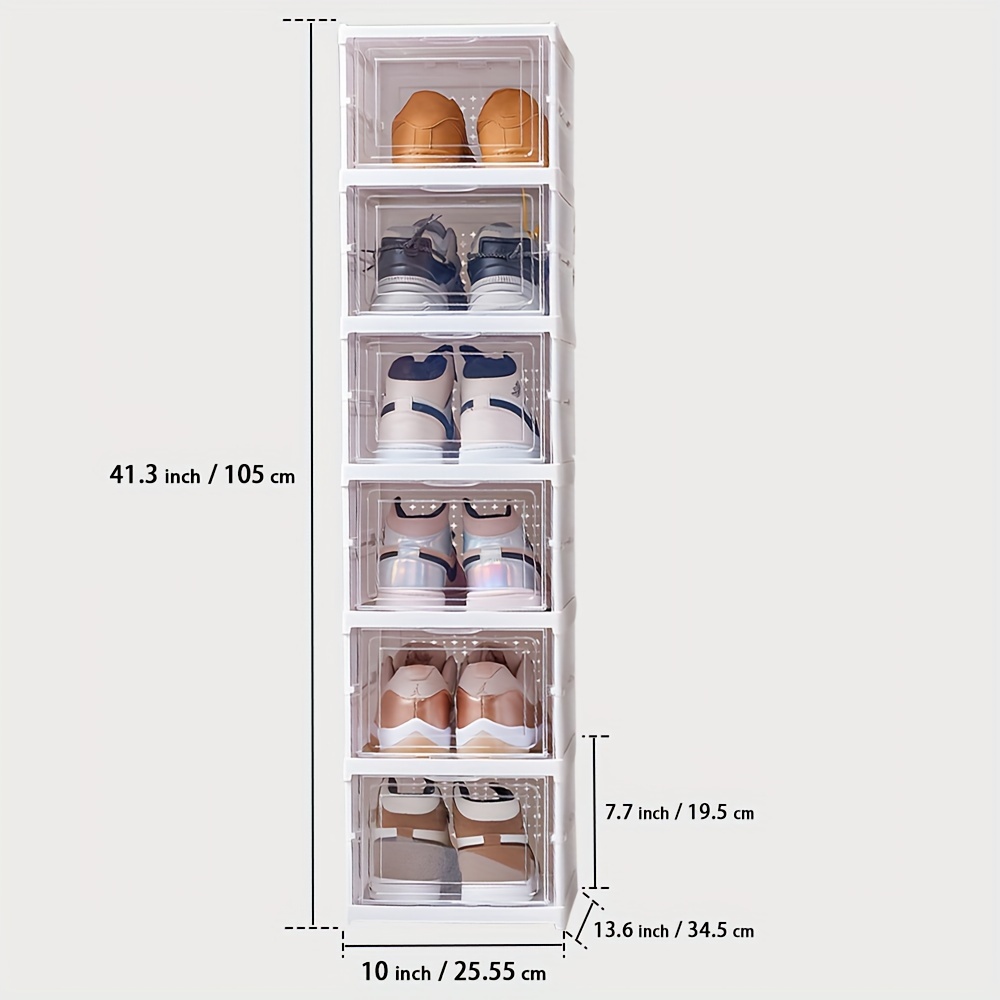Foldable Shoe Box Transparent Shoes Storage Box Large - Temu