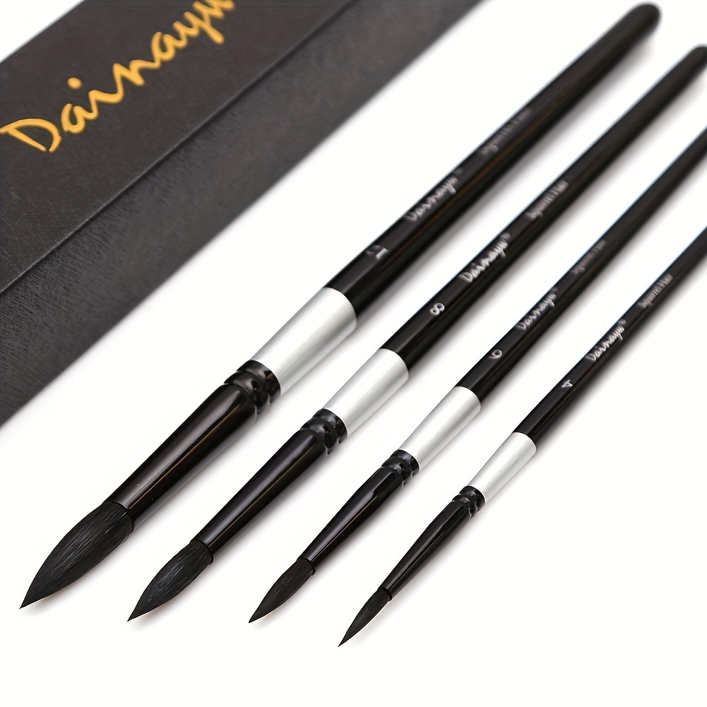 Dainayw Fine Detail Paint Brush Set - 9 Pieces Miniature Brushes for  Acrylic
