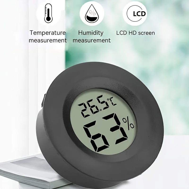 Round Electronic Temperature And Humidity Meter Reptile Electronic