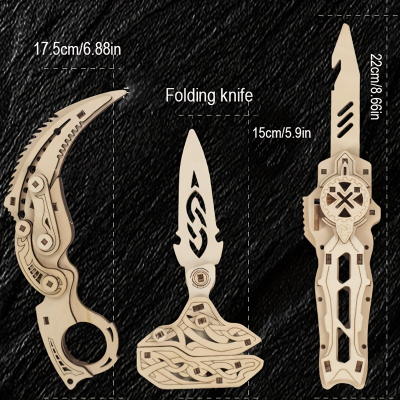 Wooden Assembled Knife Model 3d Three dimensional Puzzle - Temu