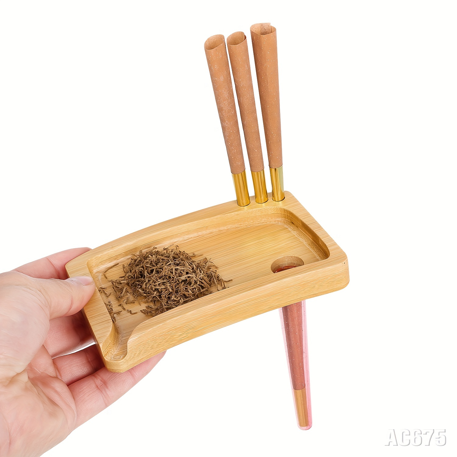 Rolling Tray Natural Bamboo Rolling Tray Durable Large Smoke - Temu