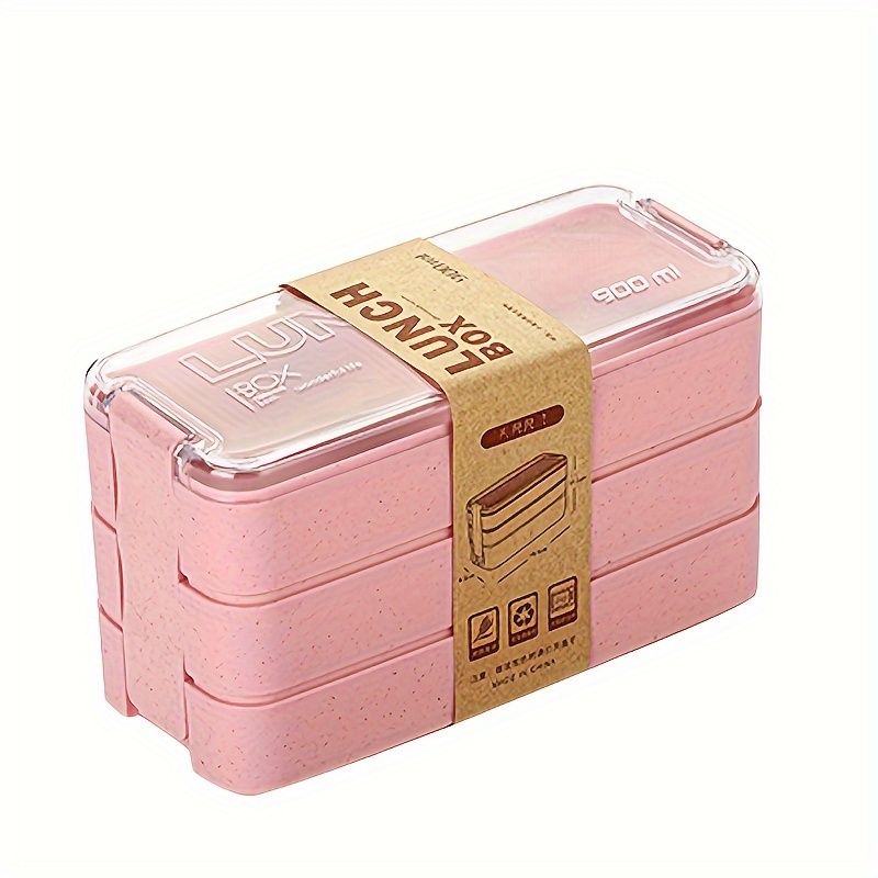 Multiple Colors Portable Bento Box With Lid Spoon And Fork - Temu