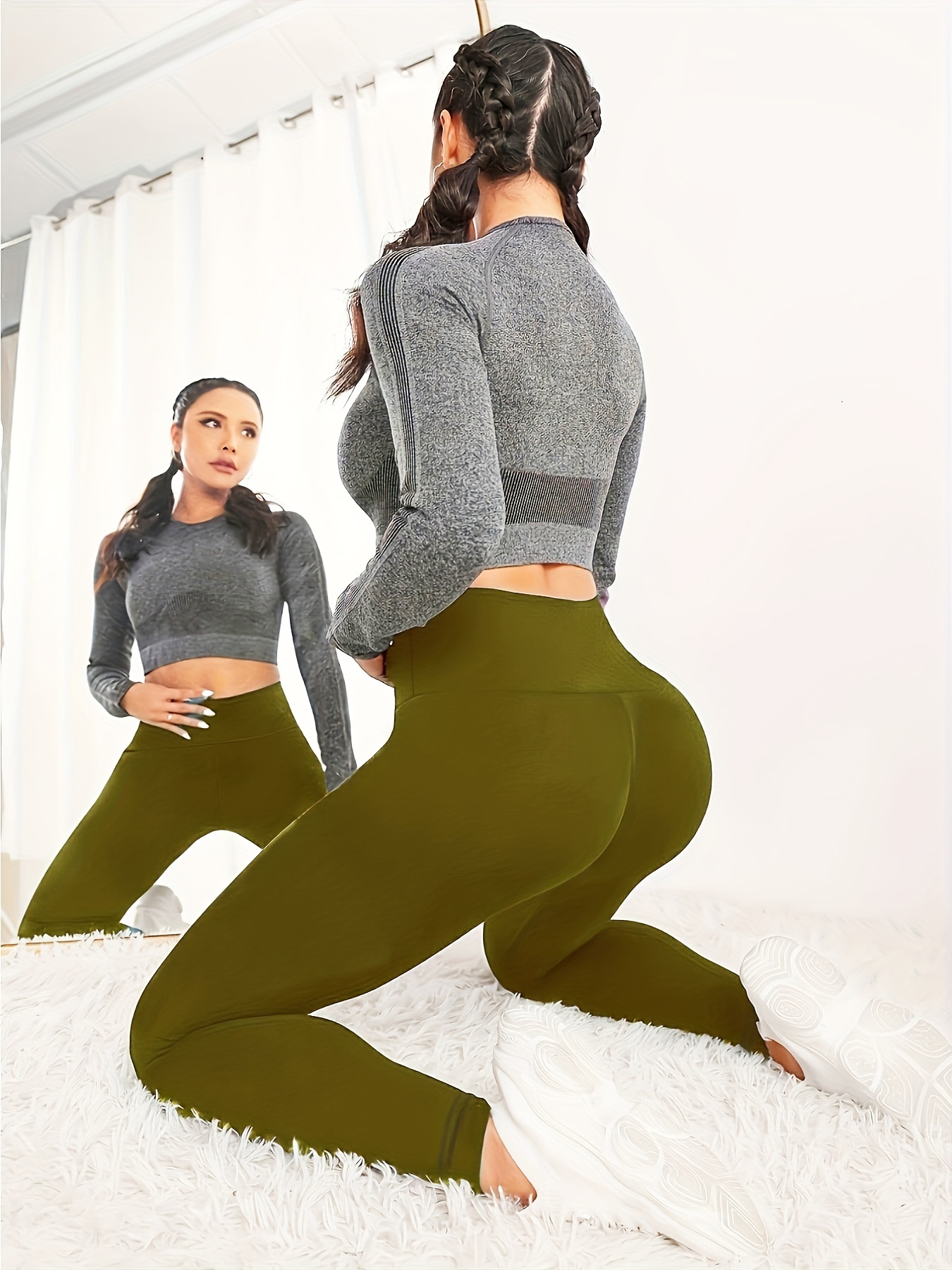 Leggings Deportivos Mujer Pantalones Ajustados Yoga Cintura - Temu