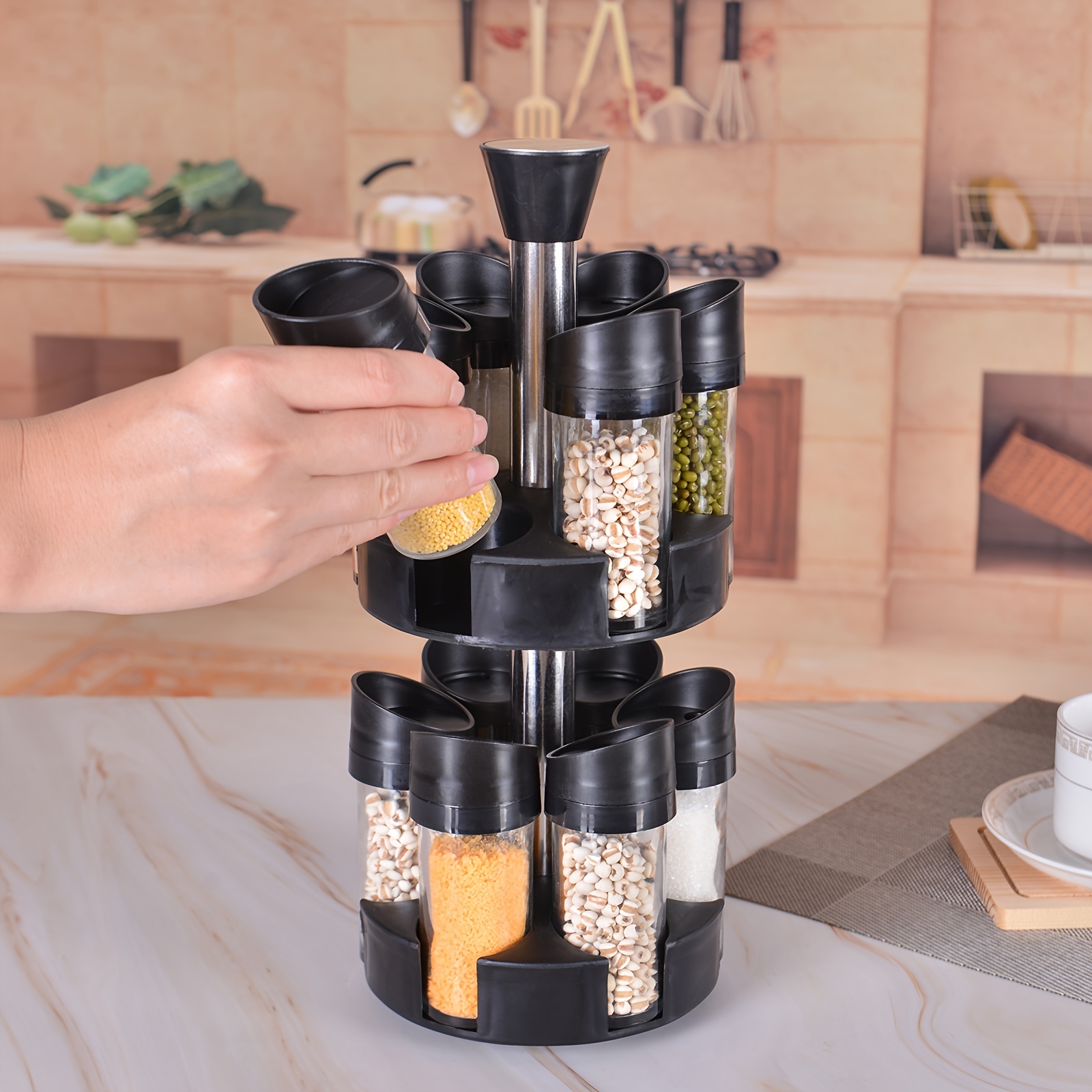 Spices And Seasonings Sets, Countertop Spice Rack With 12 Jars, Spice  Organizer For Countertop Or Cabinet, Multifunctional Seasoning Organizer,  Kitchen Spice Storage Rack, Kitchen Accessaries - Temu
