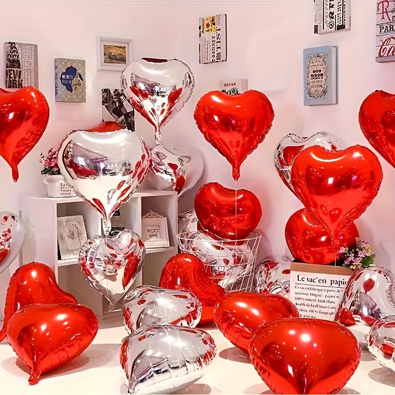 85 Globos Metalicos Rojo De 5 10 12 y 18 Pulgadas Decoracion Para San  Valentin