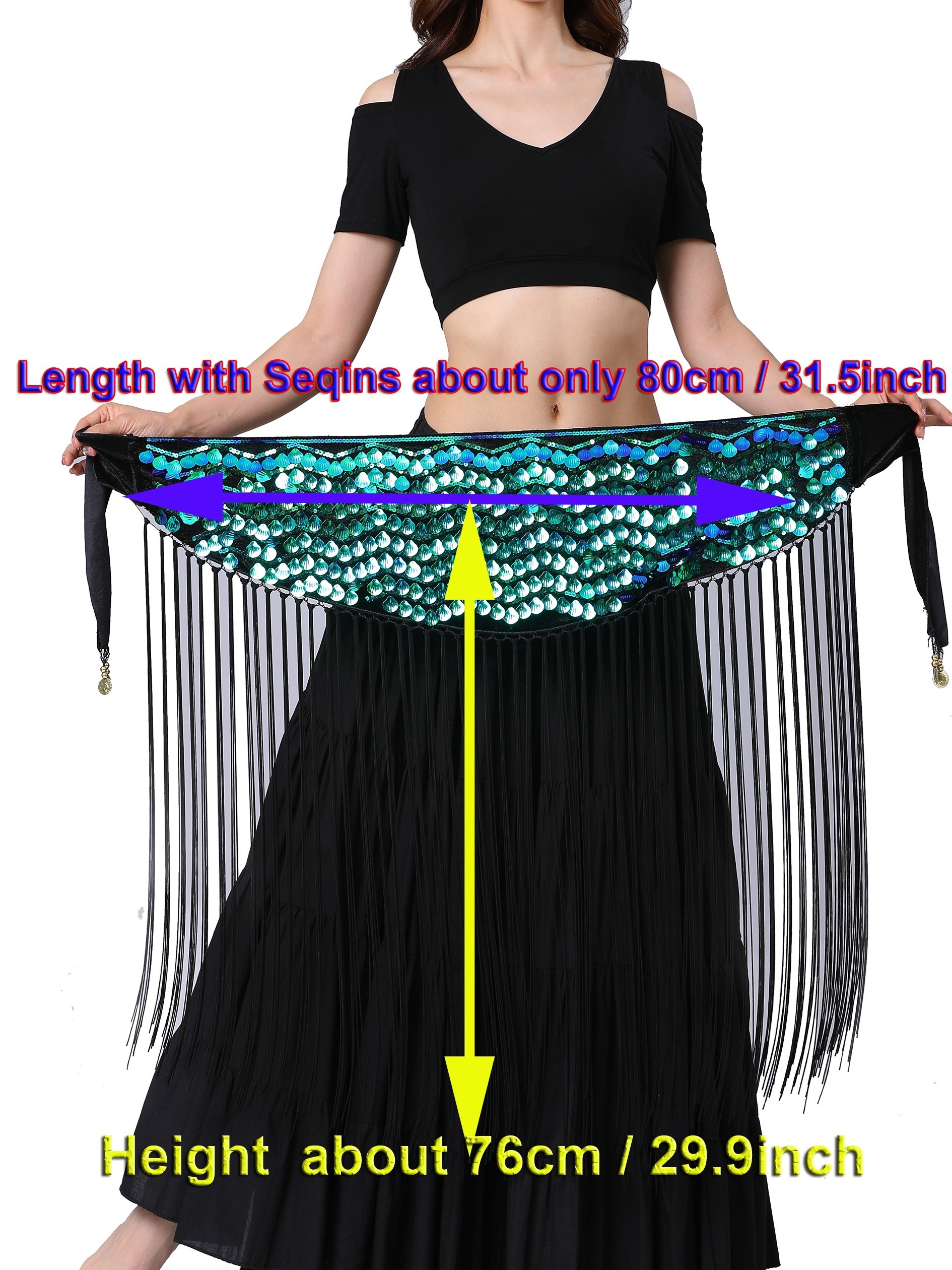 Women's Sequins Fringe Dance Skirts Belly Dance Fringe - Temu