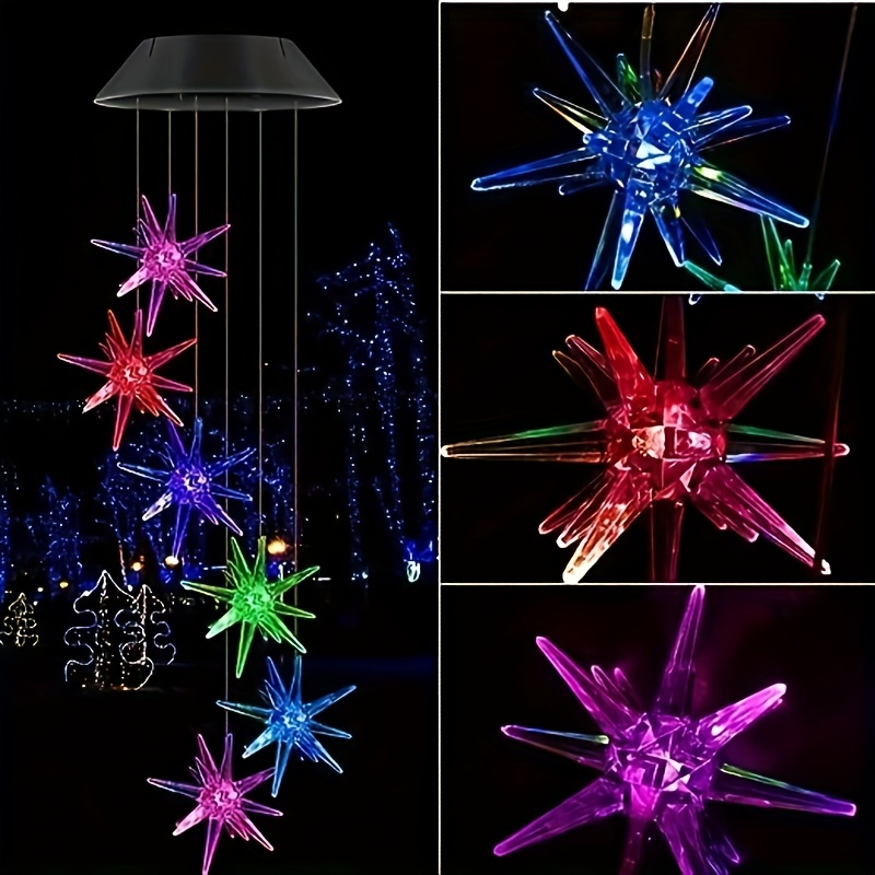 Carillon Éolien Mobile Solaire À LED Changeant De Couleur, Carillons Éoliens  Imperméables En Forme De Flocon De Neige Pour La Maison, La Fête, La Nuit  Et Le Jardin Du 10,76 €