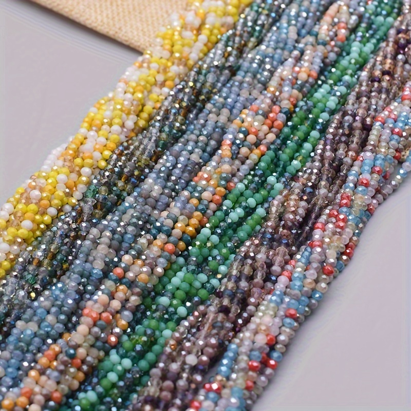 18 Colors/Box Mix Color Electroplate Glass Beads 4mm 6mm 8mm Faceted  Rondelle Beads Bracelet Necklace DIY jewelry making