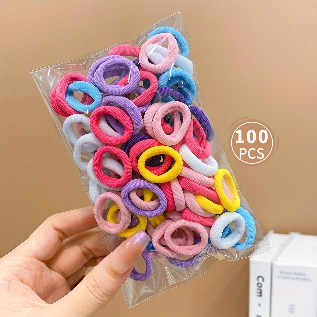1 Paquete 100 Gomas Pelo Pequeñas Alta Elasticidad Color - Temu