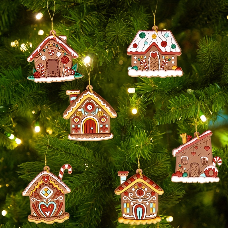 TEMU 6pcs Christmas Pendants, Pvc Christmas Ornaments