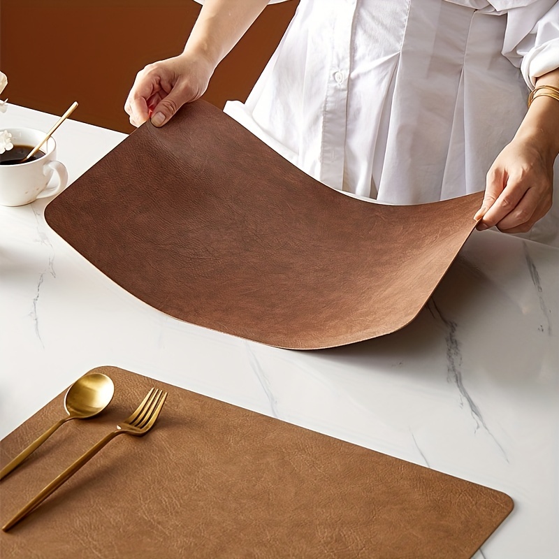 Waterproof And Heat resistant Leather Placemat For Dining - Temu