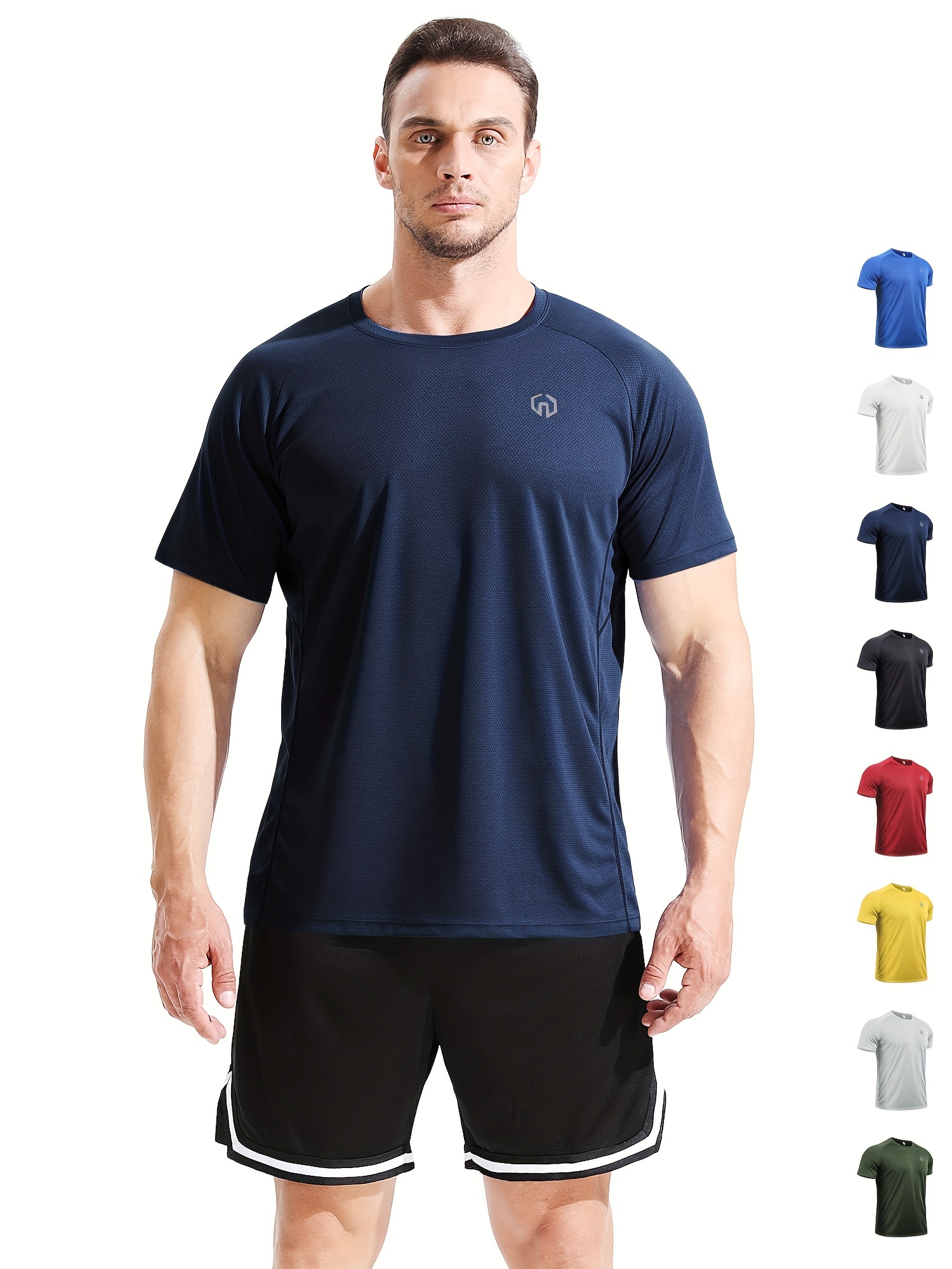Men\'s Short Casual shirt Neck - Round Loose T sleeved Sports Temu