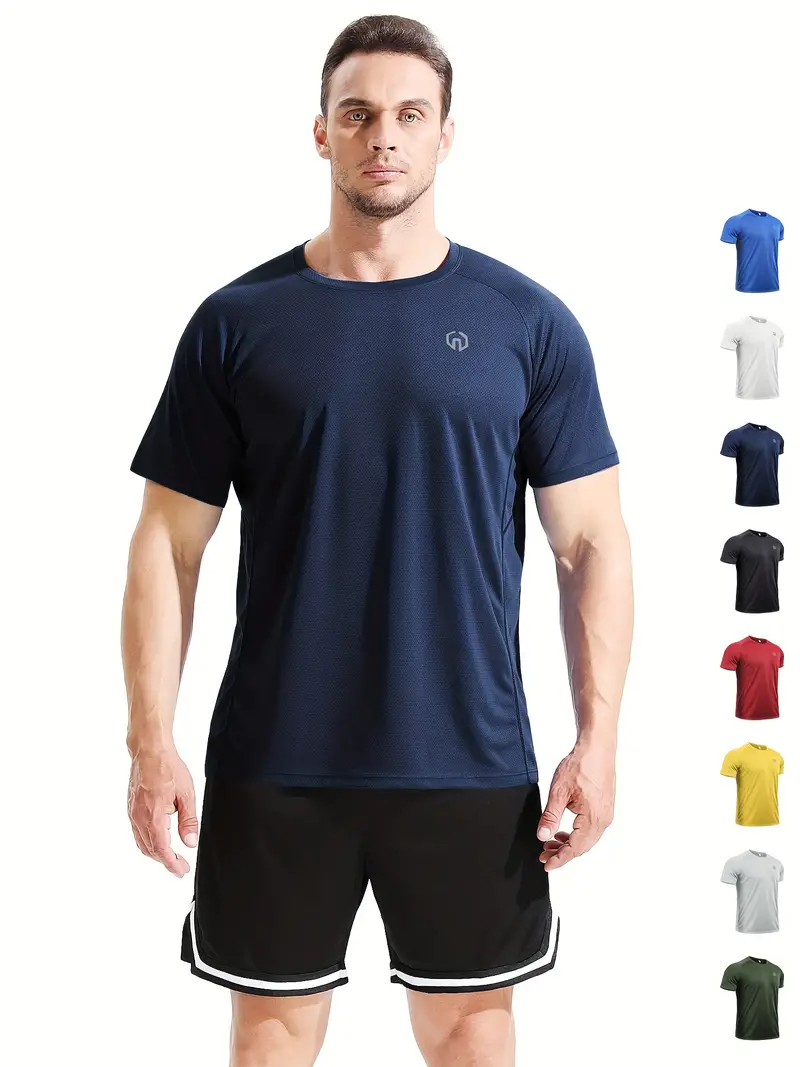 Casual Men\'s sleeved Sports Round Loose T shirt Short Neck - Temu