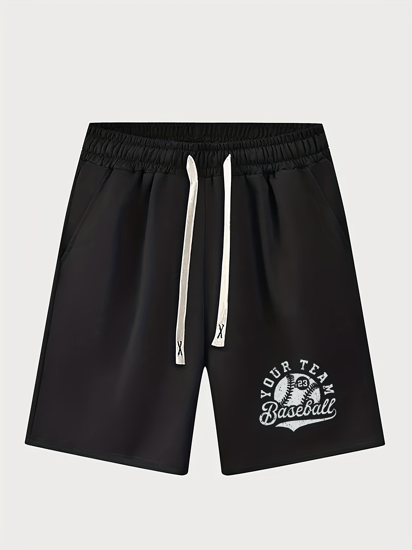 Hombres Shorts deportivos con estampado de letra panel en contraste, SHEIN  USA