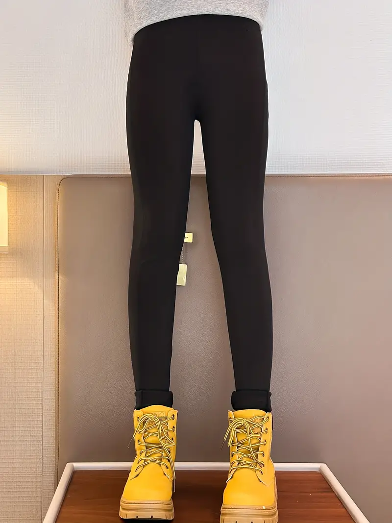 Skinny Pants For Girls High Stretchy Solid Black Tight Leggings