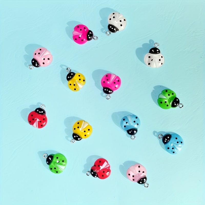 14pcs Colorful Random Color Cartoon Seven Star Ladybug Lovely Shaped DIY  Handmade Jewelry Accessories For Necklace Bracelet Earrings Keychain Bag  Deco