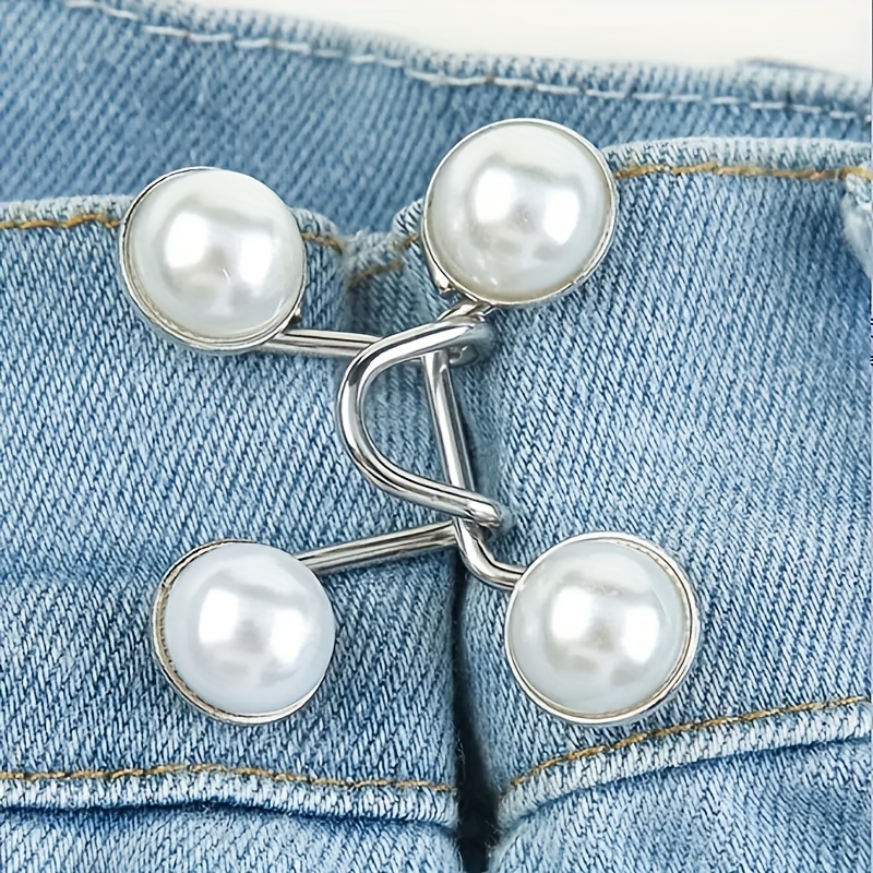 OIIKI Adjustable Jeans Button Tightener 10pcs, Sewing Jean Buttons Pins  Dress Pins Pant Waist Tightener Buckles, Pant Buttons to Size Down, Pants