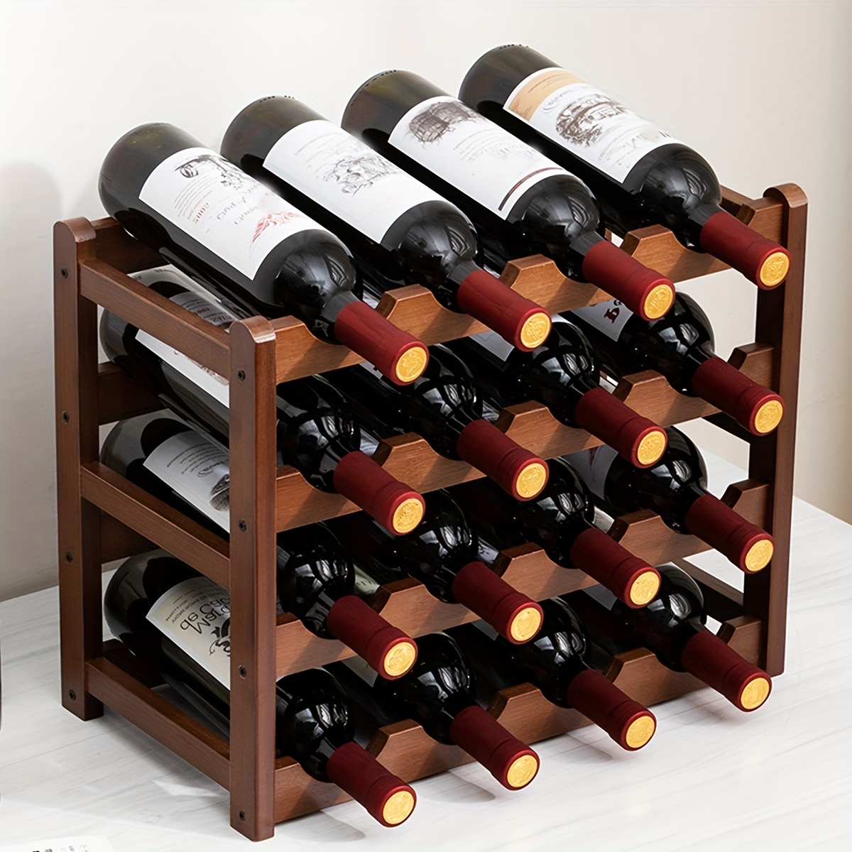 Wine Rack Stackable Fridge Organizer Kitchen Bottle Storage - Temu