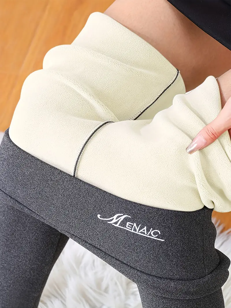 Plush Lined Thermal Pants Soft Comfy Slim High Waist Tights - Temu