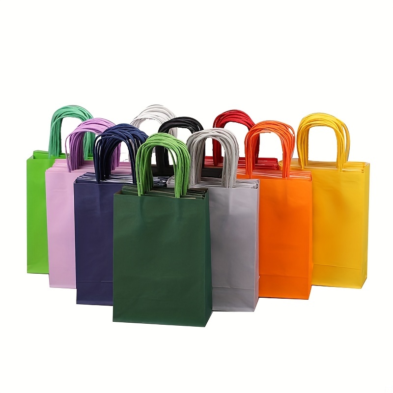  TOMNK 48 bolsas de regalo con asas, 8 colores de papel kraft pequeñas  bolsas de regalo a granel, bolsas de regalo con asas para cumpleaños de  niños, bodas, baby shower, manualidades