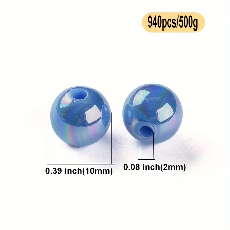 About Opaque Acrylic Beads, Ab Color Plated Round Royal Blue Beads - Temu  United Kingdom