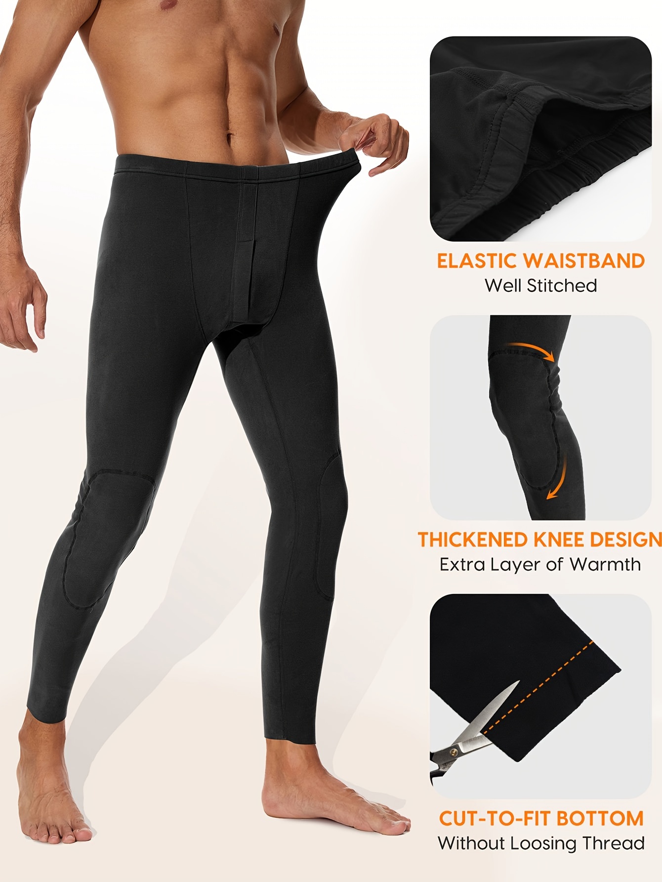 Thermal Underwear Pants Men's Long Johns Bottoms Fleece - Temu New Zealand
