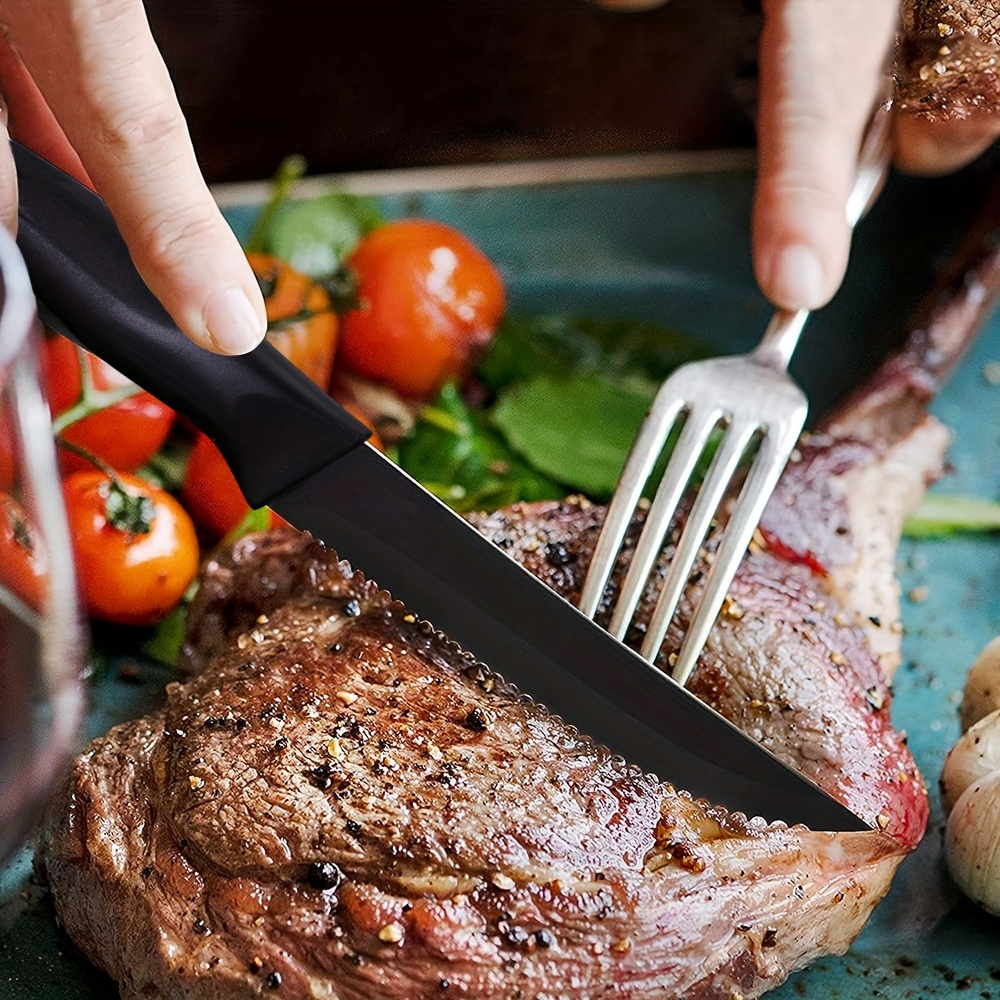 Steak Knife Set Damascus Pattern Stainless Steel - Temu