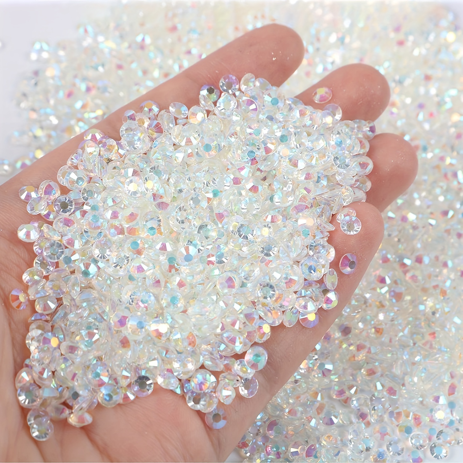 1 Pack Nail Art Rhinestones, Diy Crystal Glass Flatback Multi-faceted Ab  Colorful Rhinestones For Clothing And Decoration
