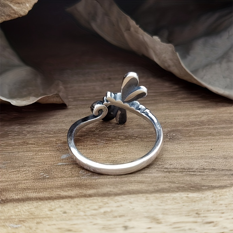 Men's Boho Vintage Dragonfly Adjustable Ring, Wedding Party