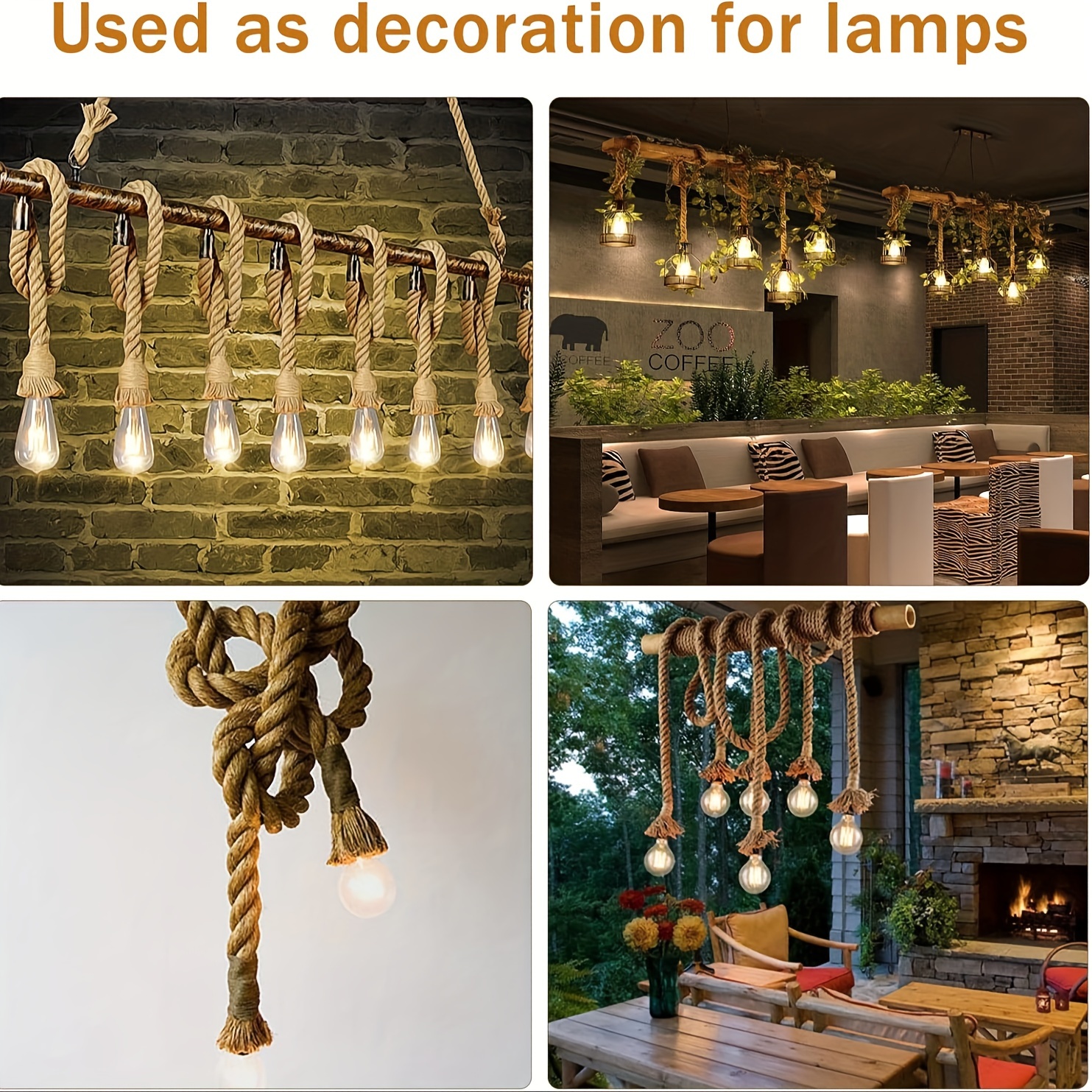 Jute Rope,3/4 Inch X 100 FT Natural Twisted Manila Heavy Duty Hemp Ropes Crafts Swing Tree Gardening Bundling Hammock Nautical Tug War Railings Home