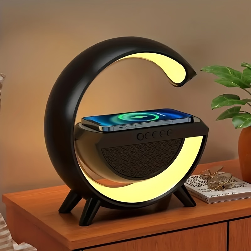 grand g lampe lumière intelligente haut-parleur bluetooth musique rythme  ramassage horloge réveil application contrôle chargeur sans fil atmosphère  lumières de 2023 ? $16.99