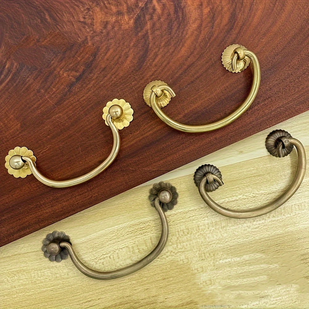  Manijas de madera para muebles de bronce en tiradores