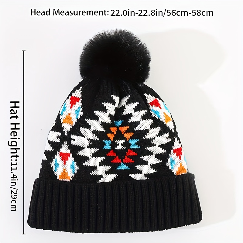 1pc Unisex Khaki Leopard Print Pom-pom Decoration Warm Fashionable Beanie  Hat, Suitable For Outdoor And Daily Casual Wear In Autumn And Winter