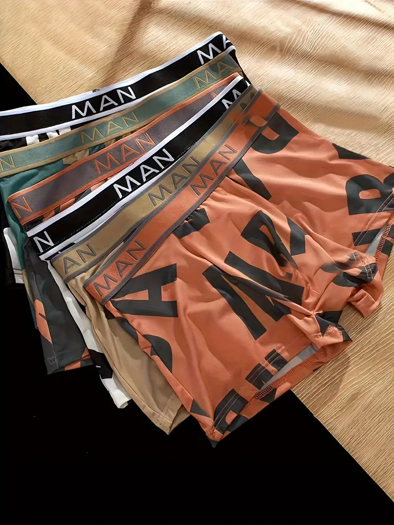 Asian Size Men's Fashion Letters Print Underwear Thin - Temu