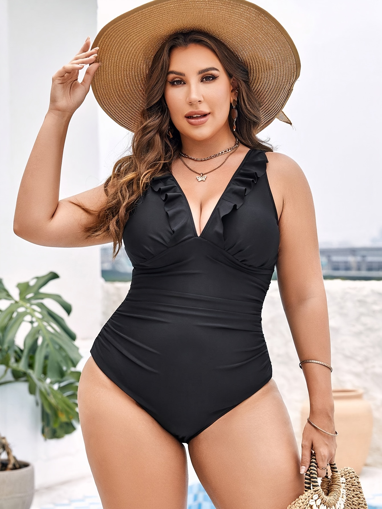 Women s Retro Swimsuit Plus Size Color Block Criss Temu