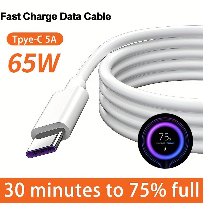 

65w Usb C 5a Fast Charging Cable For Xiaomi Redmi Poco Huawei P40 Mate 30 Nova9 Samsung Oneplus Mobile Phone Accessories Charger Type C Charger Data Cable