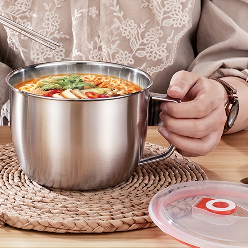 Stainless Steel Covered Small Soup Pot Household Instant - Temu