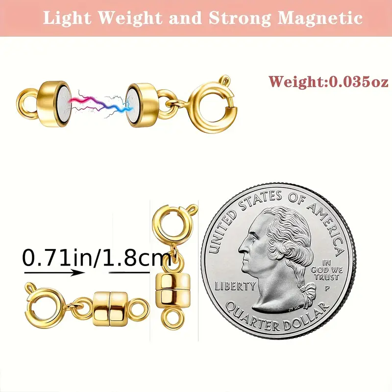 Mixed Magnetic Necklace Clasps And Closures Converters - Temu