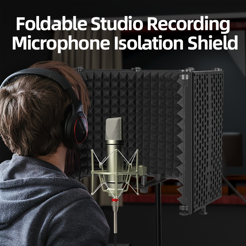 Bouclier d'isolation acoustique pour Microphone pliable, mousse acoustique,  panneau Studio pour enregistrement en direct, accessoires de Microphone -  AliExpress