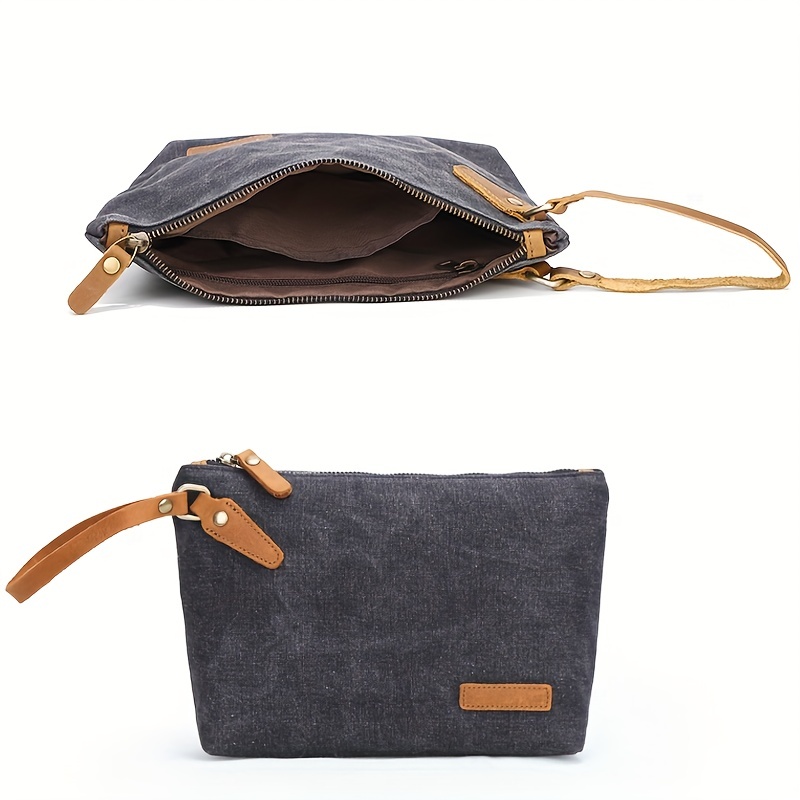 Waxed canvas small pouch / small zipper pouch / coin purse