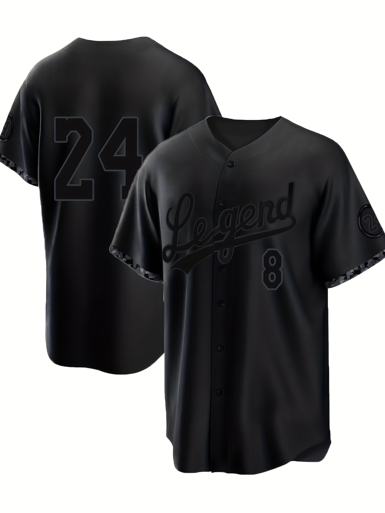 Legendary Men's 824 Forever Baseball Jersey Hip-hop Split Shirt - Temu