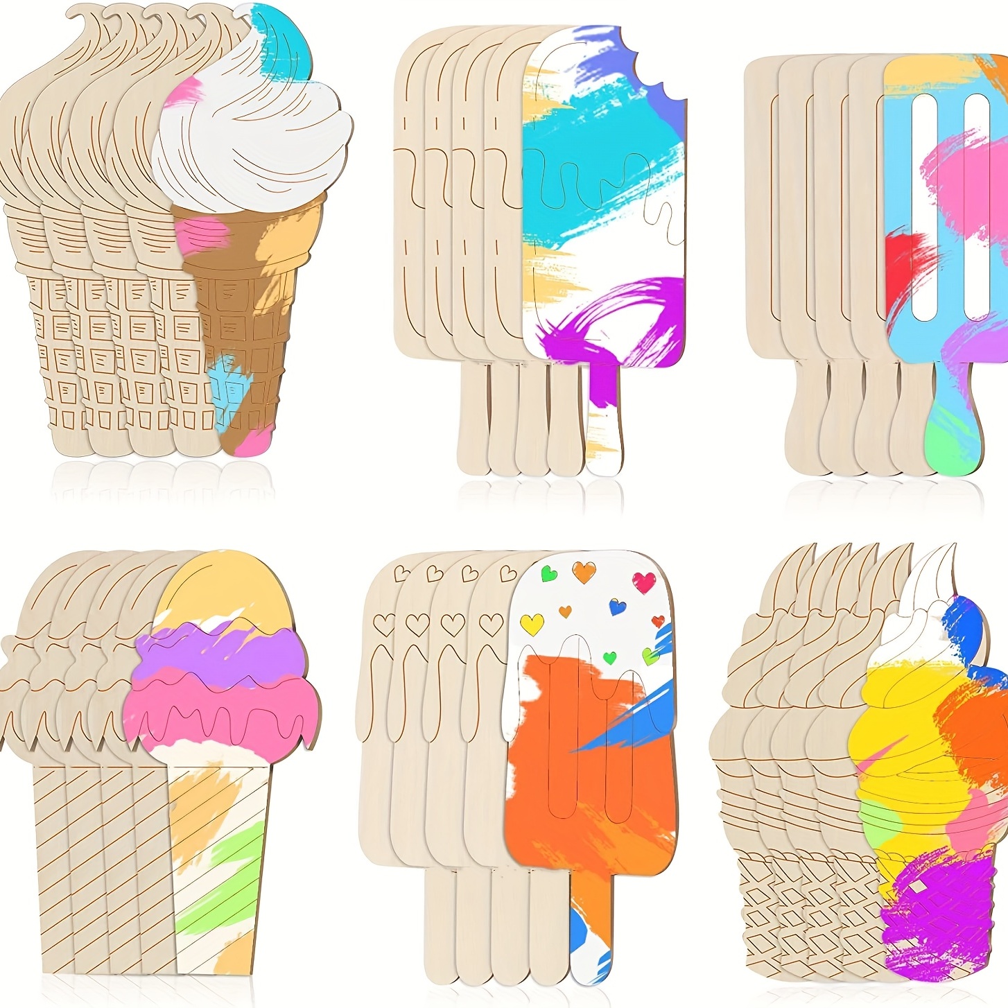 New Summer Ice Cream Tools With Wooden Sticks - Temu