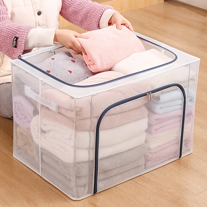 Large Clothes Organizer Waterproof Nylon Mesh Storage Box - Temu