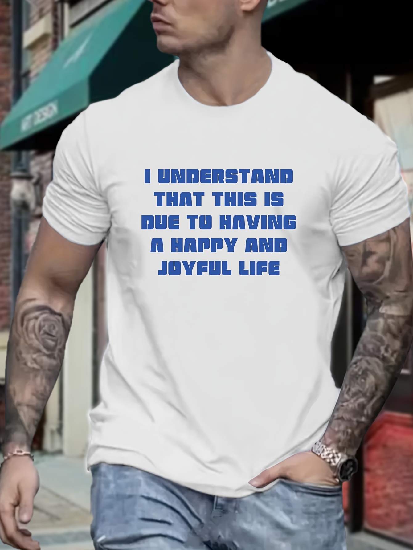 Funny Slogan Pattern Tee, Men's Casual Crew Neck Short Sleeve T-shirt For  Summer, Plus Size Top - Temu