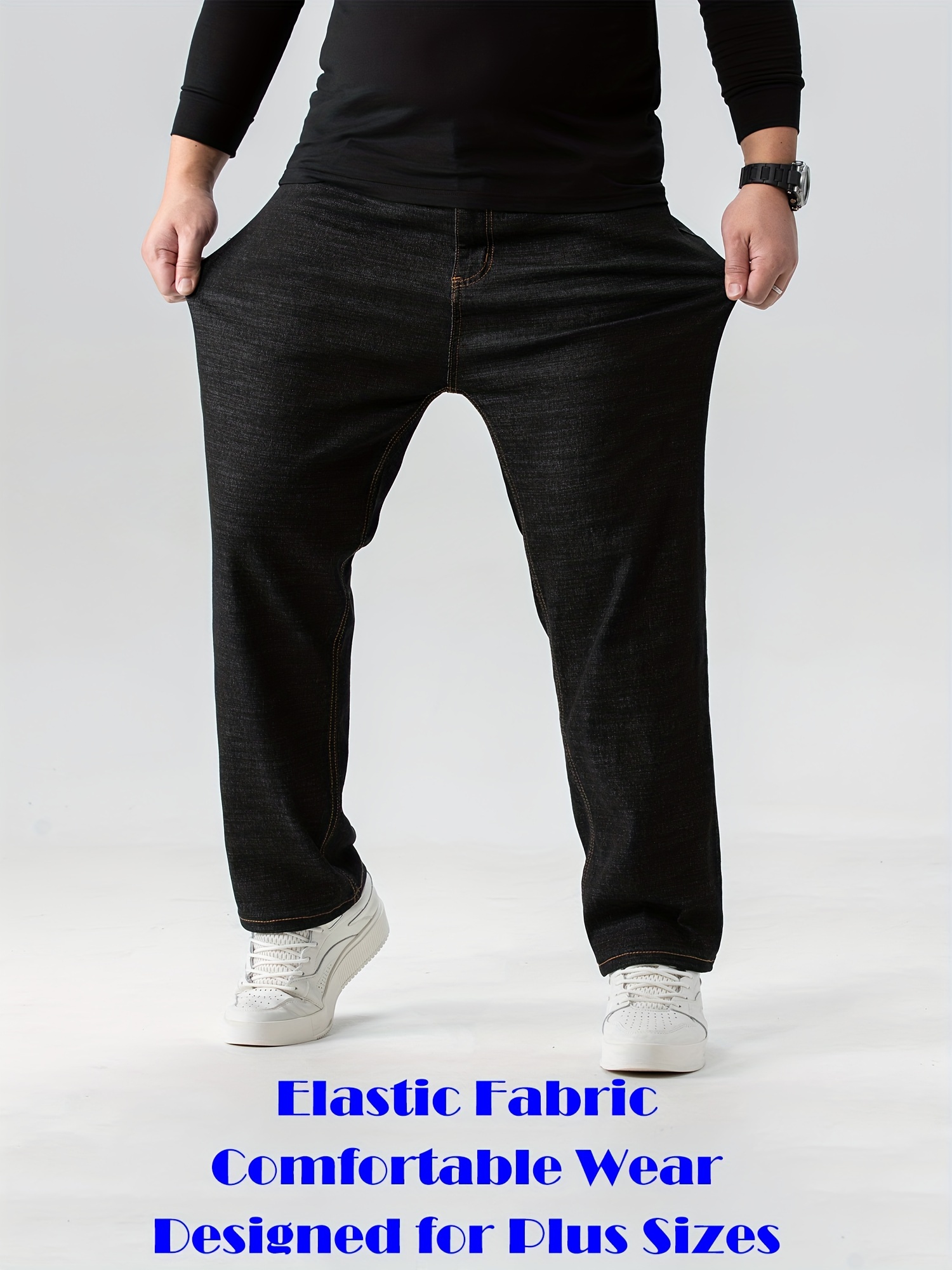 JDEFEG Mens Pants Straight Leg Men Fashion Casual Plus Size Loose