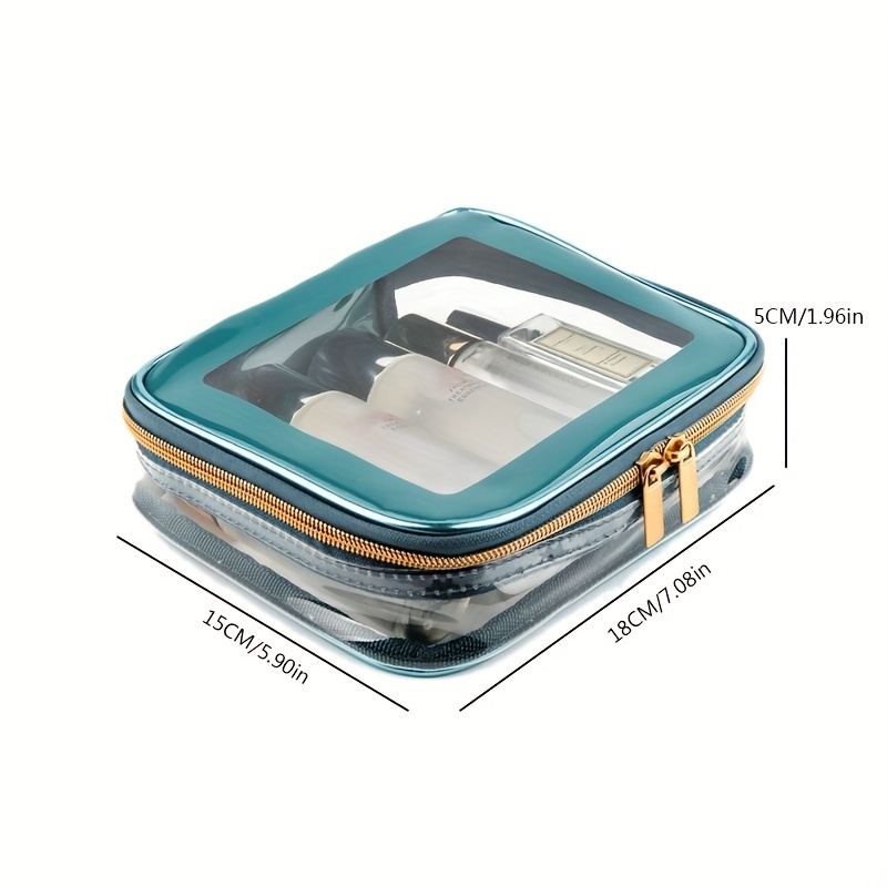 Transparent Zipper Makeup Pouch Lightweight Carry On Bag