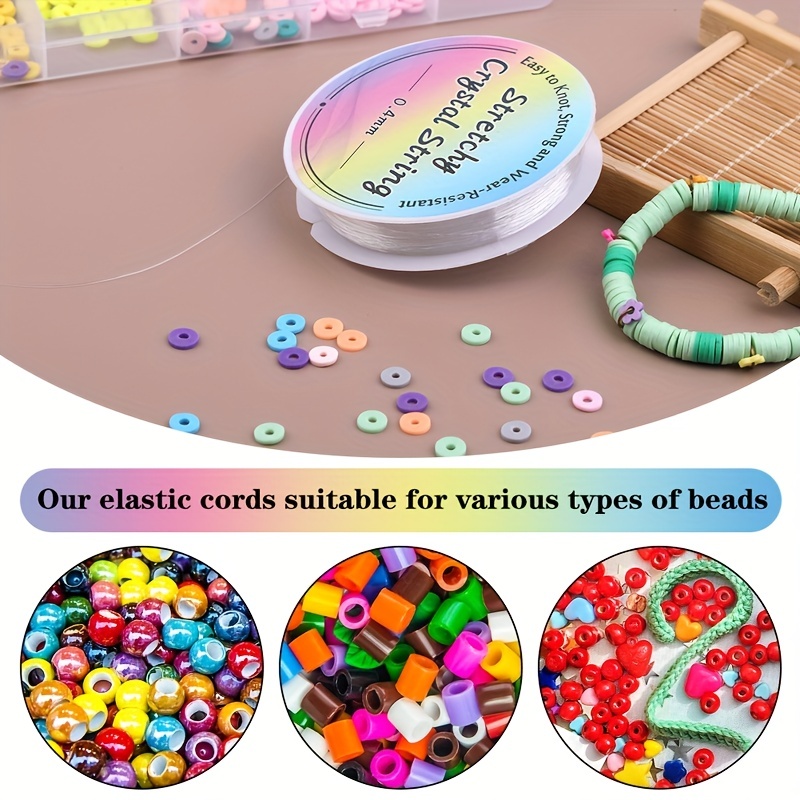 Elastic String Cord, 5 Rolls 0.5-1mm Crystal Clear Stretchy String For  Bracelets Necklaces Jewelry Making And Clay Pony Seed Stone Beads Beading -  Arts, Crafts & Sewing - Temu