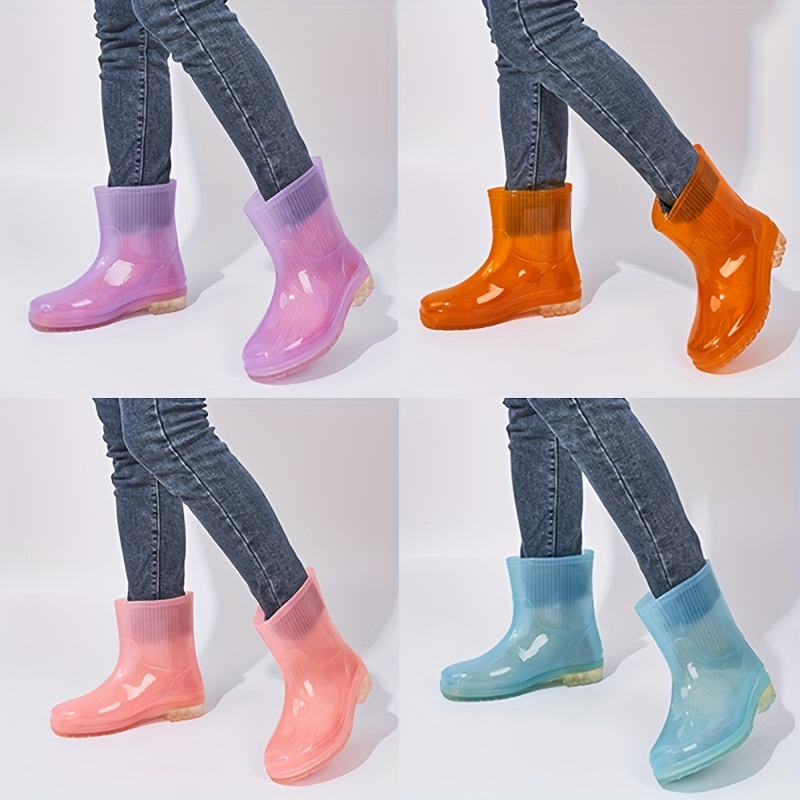 Girls Pvc Rain Boots Non slip Durable Waterproof Rain Shoes - Temu